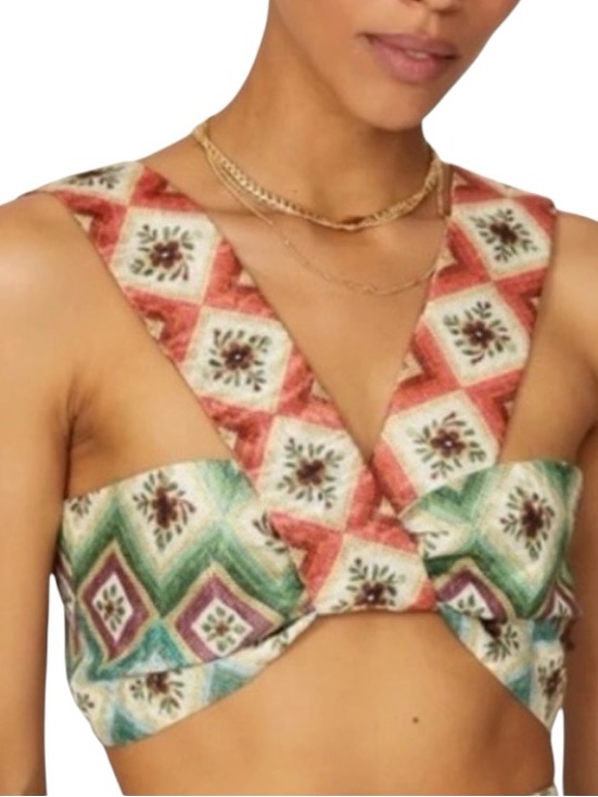 Autumn Adeigbo Soraya Bra Top In Green Multicolor